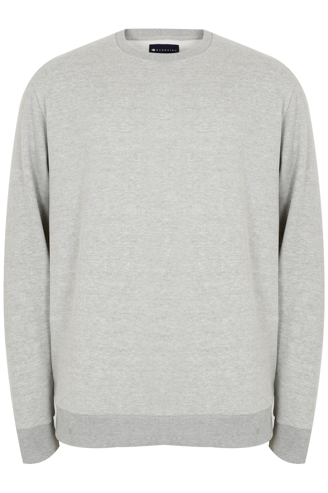 BadRhino Light Grey Marl Sweatshirt, Sizes: L,XL,2XL,3XL,4XL,5XL,6XL ...