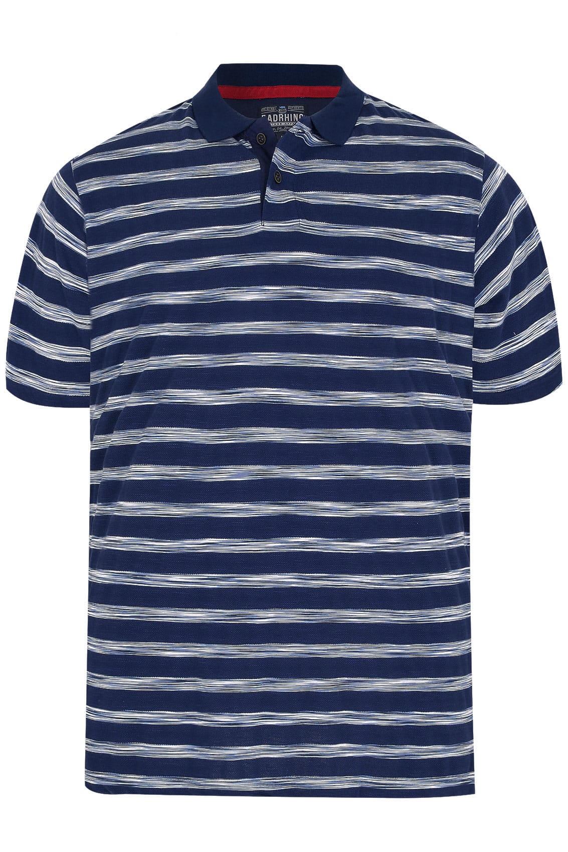 BadRhino Navy & Blue Stripe Polo Shirt - TALL Extra Large L to 6XL