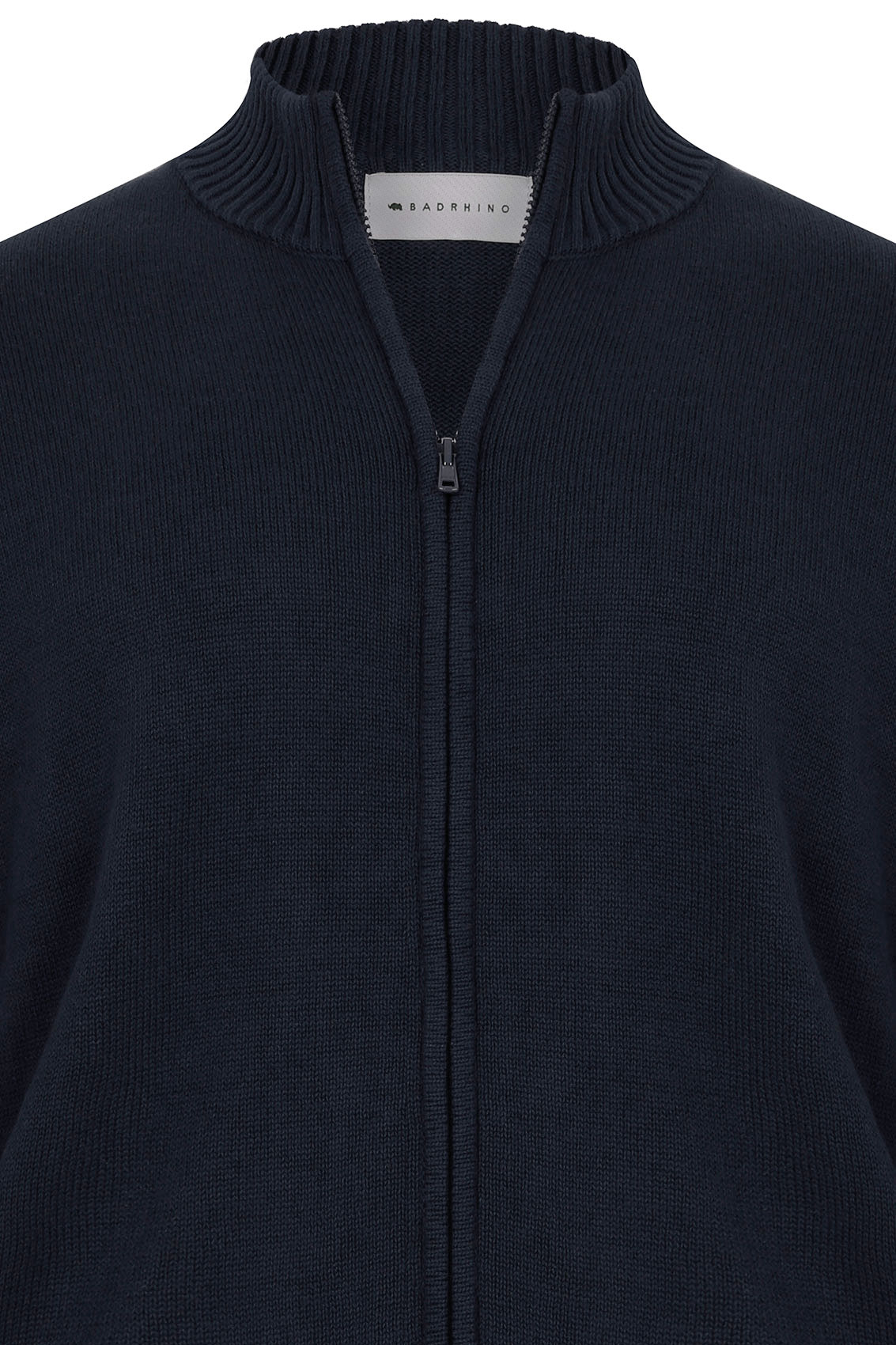 BadRhino Navy Knitted Zip Sweater With Funnel Neck Extra large size L ...