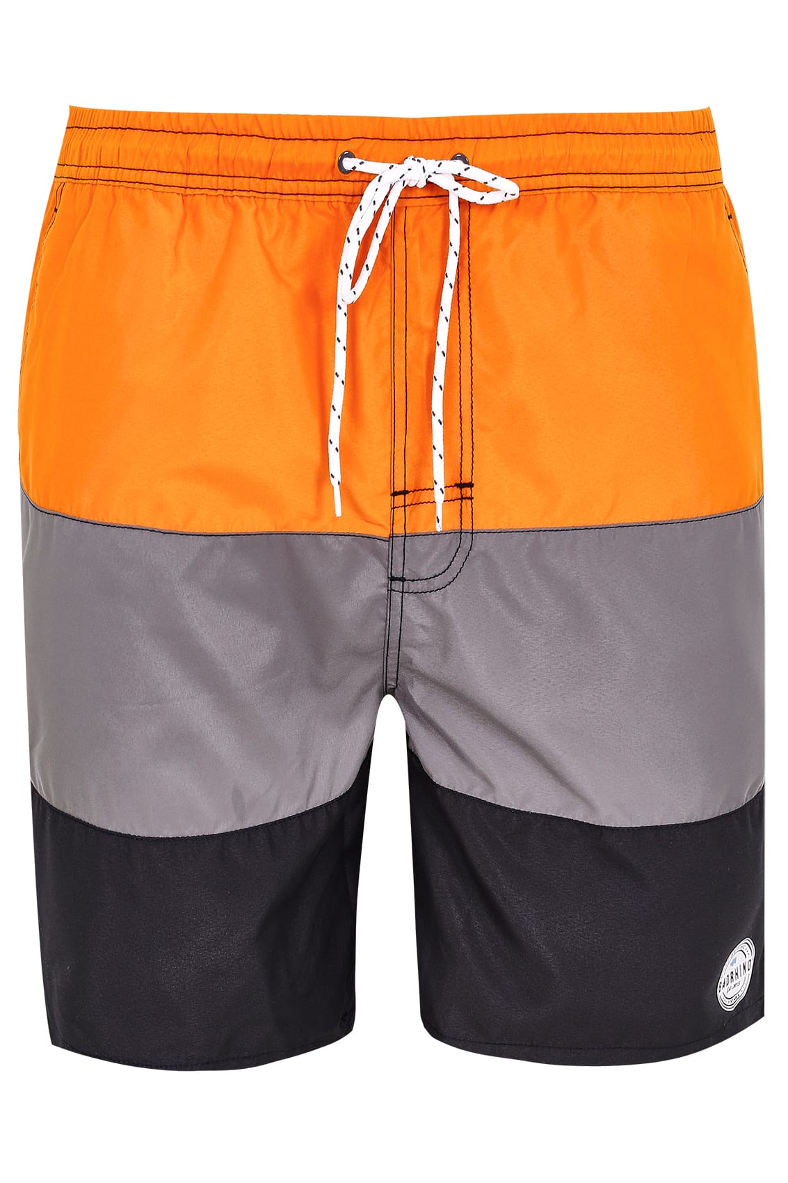 BadRhino Orange, Grey & Black Colour Block Swim Shorts extra large ...