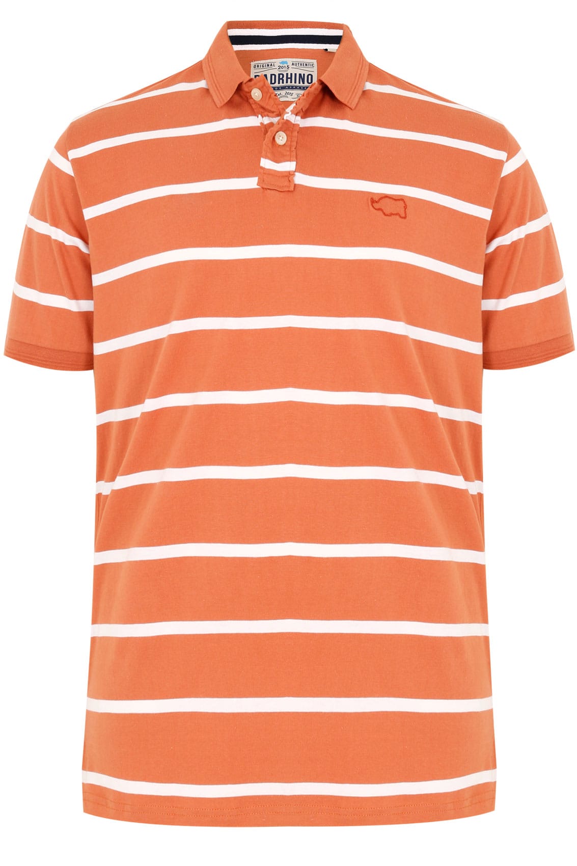 BadRhino Orange Wide Stripe Polo Shirt, Size L to 8XL