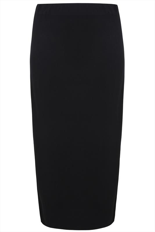 Black Jersey Maxi Tube Skirt Plus size 14,16,18,20,22,24,26,28,30,32,36