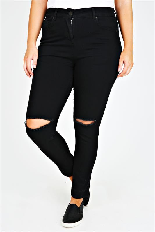 black ripped jeans straight leg