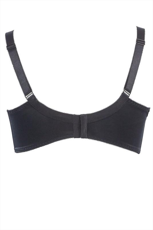 Black Non-Wired Cotton Bra With Lace Trim - Best Seller
