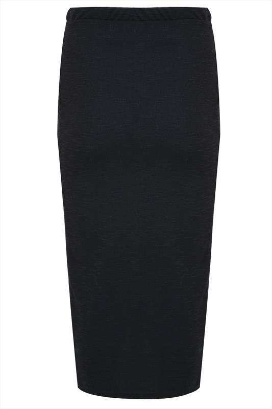 Black Textured Wrap Front Maxi Skirt With Pleat Detail Plus size 14,16 ...