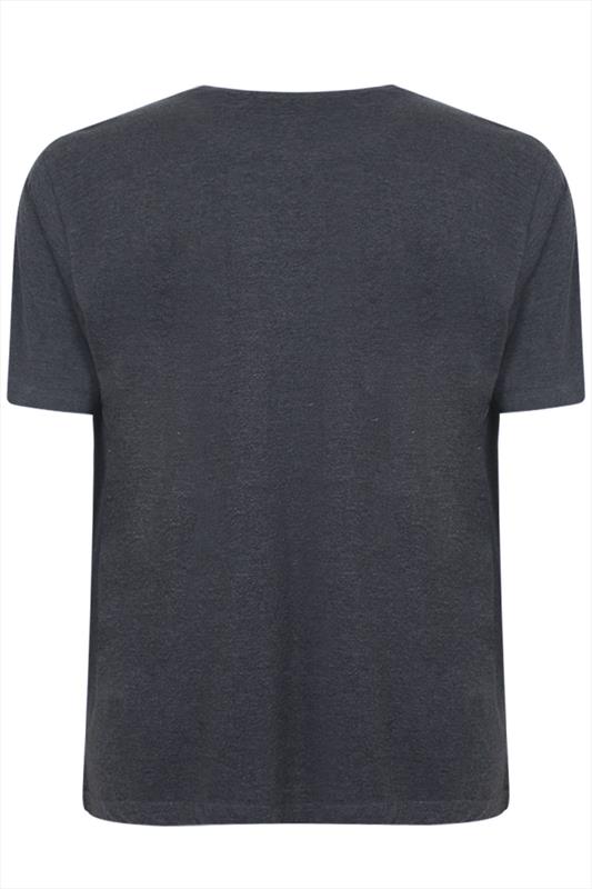 BadRhino Dark Grey Marl Basic Plain V-Neck T-Shirt - TALL Extra large ...