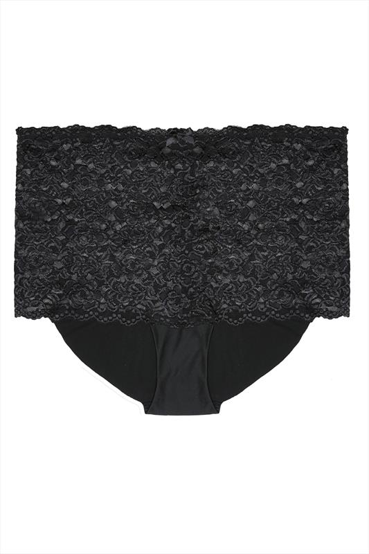 Black Shine Lace Shorts-2801
