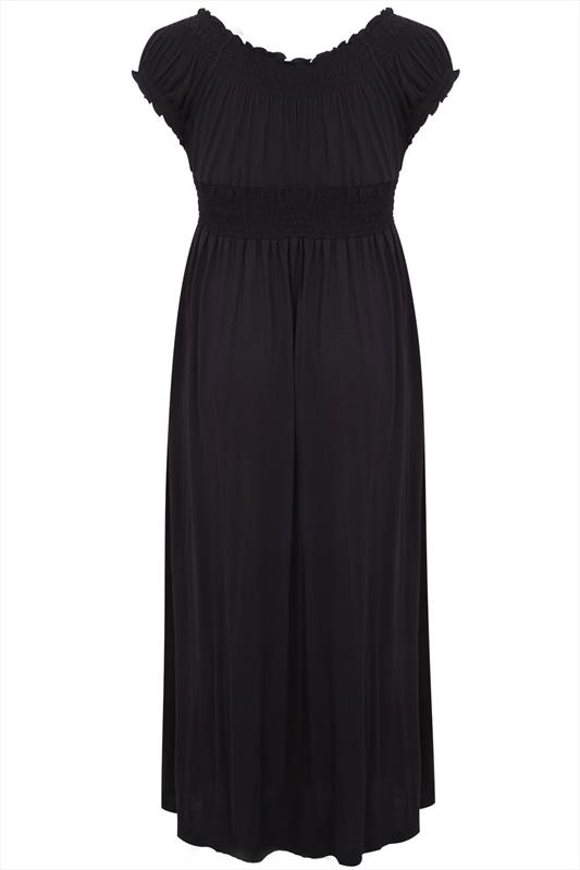 Black Gypsy Style Maxi Dress Plus Size 14 to 36
