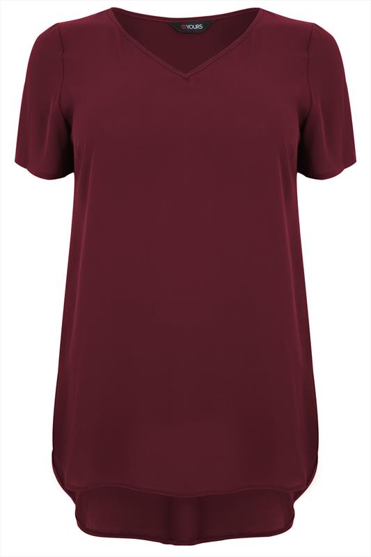 burgundy v neck long sleeve top