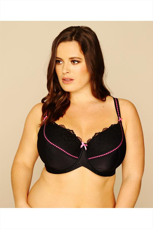 Black Under-wired Soft Padded Bra Plus Size - Yours Clothing