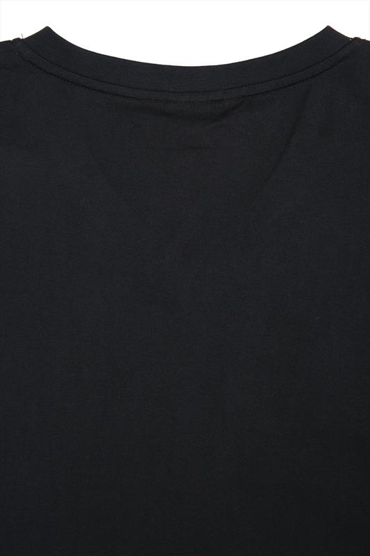 D555 Black V-Neck Cotton Short Sleeve T-shirt Extra large sizes 1XL ...