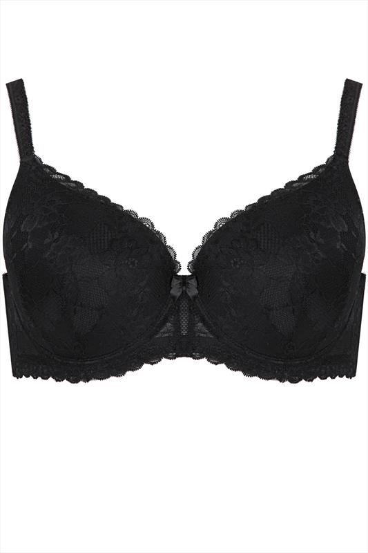 Black Delicate Lace Sweetheart Underwired Moulded Padded Bra 38C,40C ...