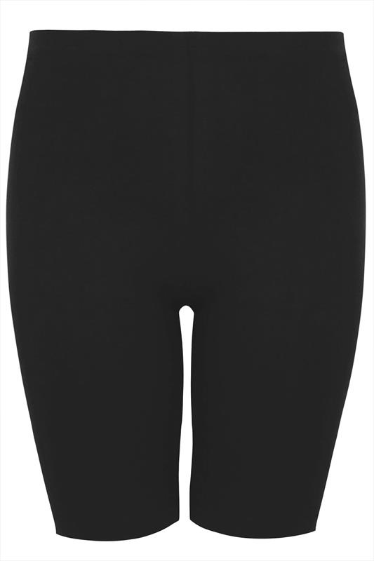 Black Cotton Essential Legging Shorts Plus Size 16 to 36