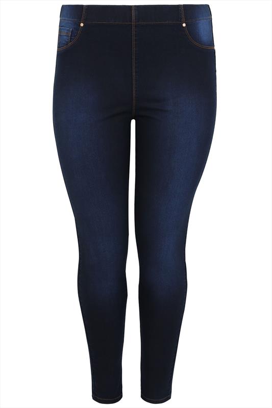 Indigo Blue Pull On LOLA Jeggings, plus Size 16 to 32