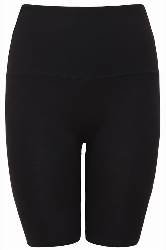 Black TUMMY CONTROL Soft Touch Legging Shorts, Plus Size 14 to 32