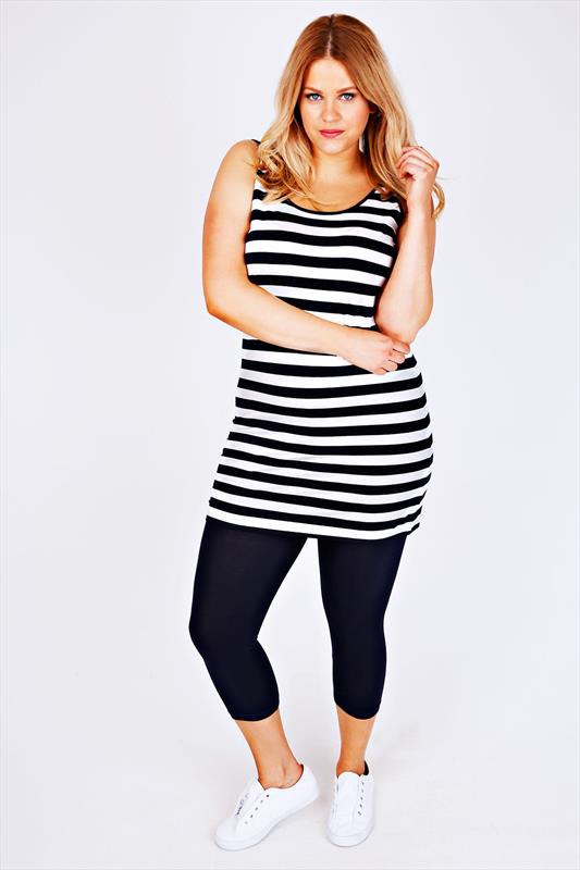 navy and white striped vest top