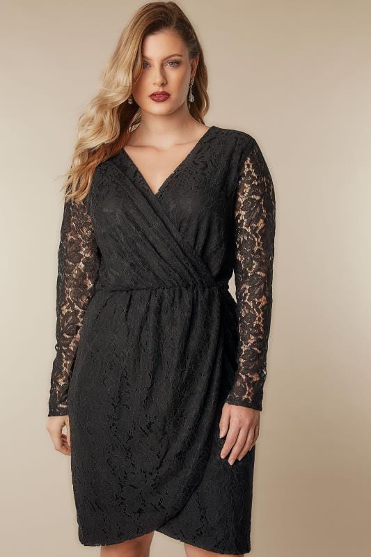 black lace dress size 18