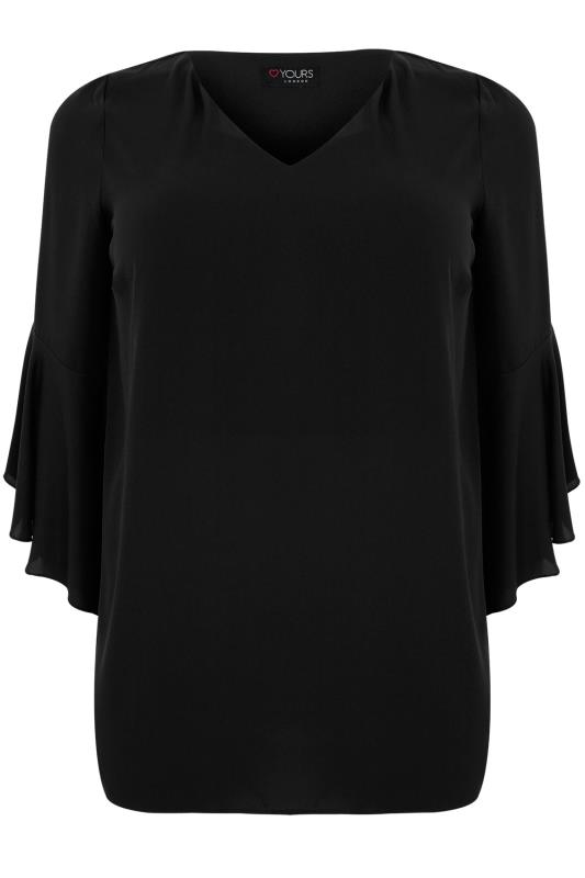 plus size black blouse uk