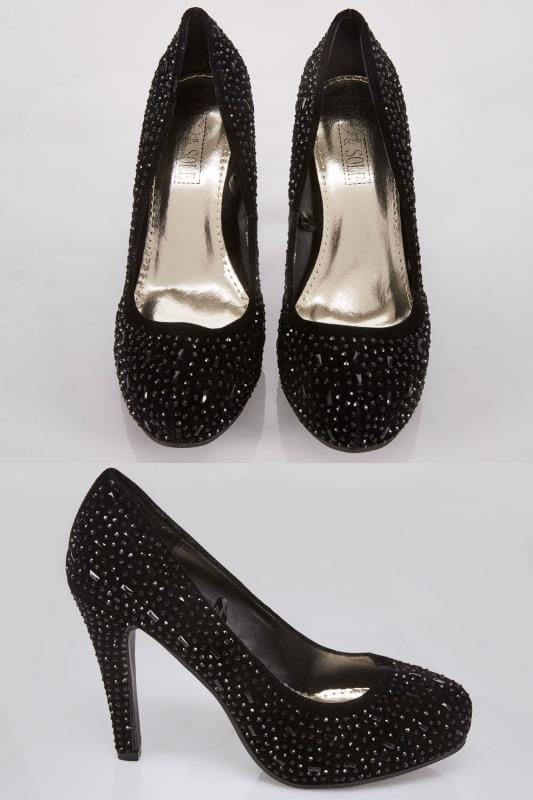 black platform evening shoes