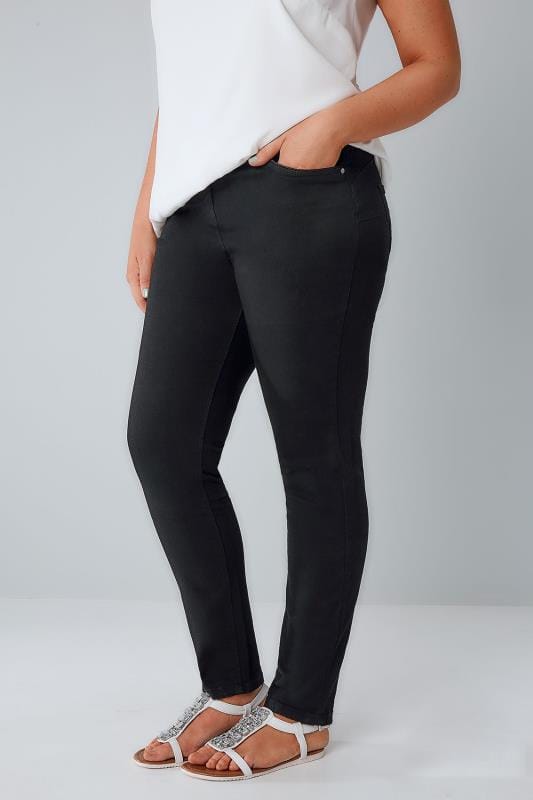 black denim skinny jeans