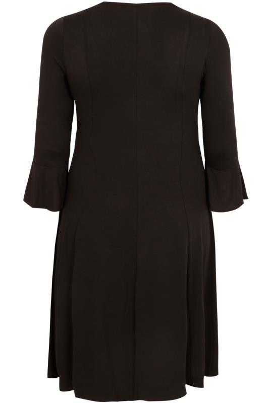 black fit and flare gown