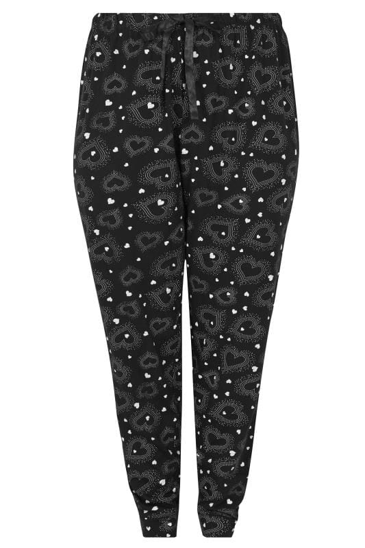 black cuffed pyjama bottoms