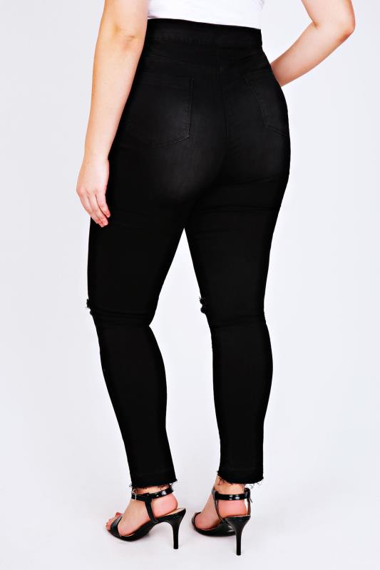 black high waisted ankle jeans