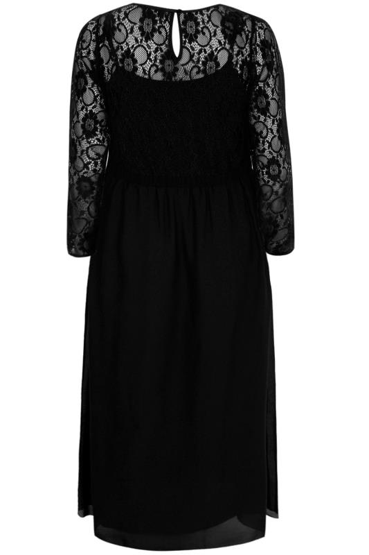 Black Lace Maxi Dress With Embellished Waist Plus Size 16 to 32