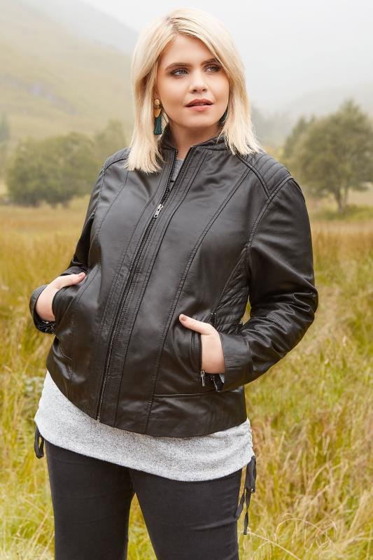 Plus Size Ladies leather look jackets