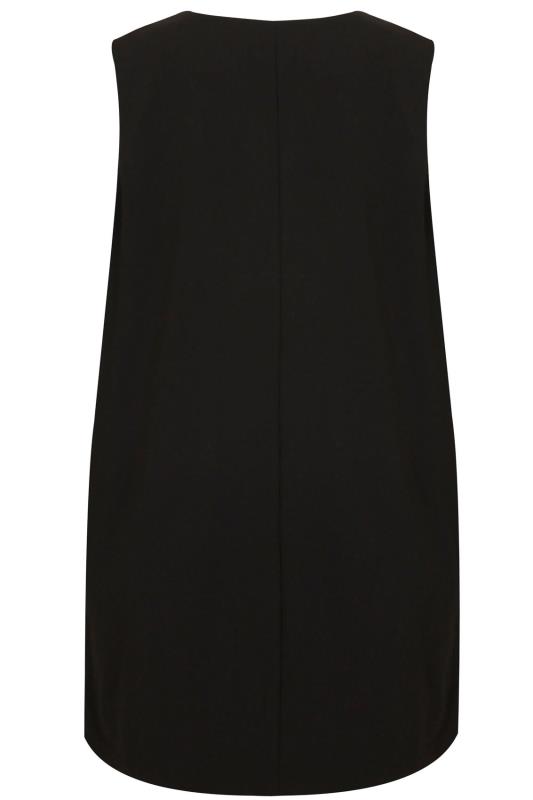 Black Longline Waistcoat With Panel Detail Plus Size 16 to 32