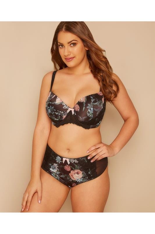 Black delicate heart underwired bra tops