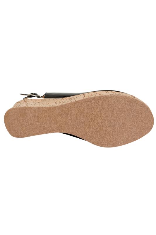 Black Patent Peep Toe Cork Wedge Sandal In A EEE Fit Size 4EEE,5EEE ...