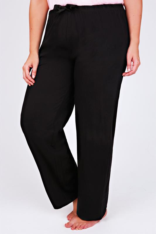 black cuffed pyjama bottoms
