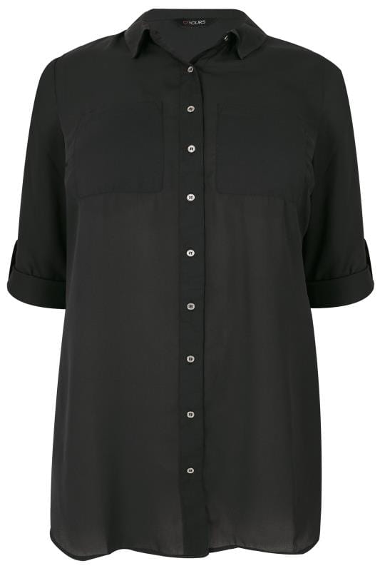 double pocket shirt black