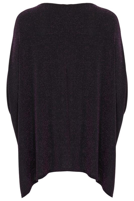 Black & Purple Sparkle Cape Top, Plus size 16 to 36