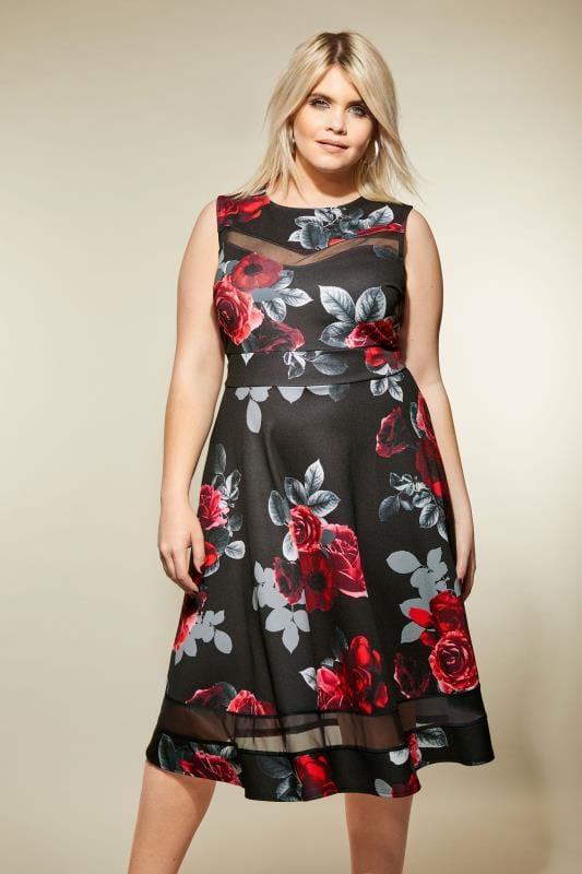 Plus Size Midi Dresses | Floral & Sequin Midi Dresses | Yours Clothing