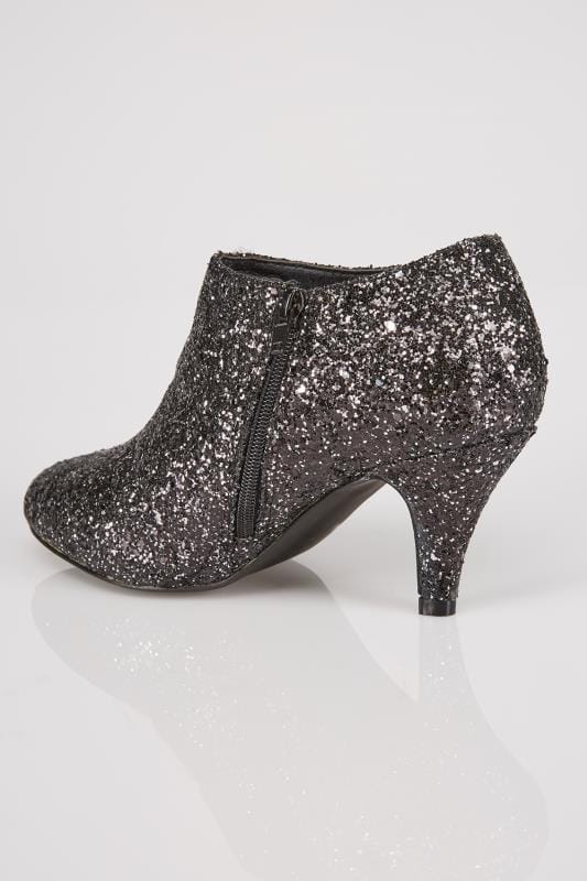 black and silver booties