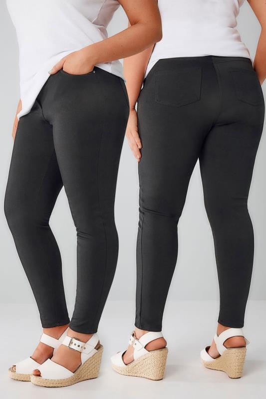 high waisted black jeggings with pockets