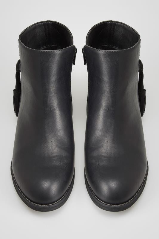 Black Tasselled Ankle Boots In Eee Fit Sizes 4eee 5eee