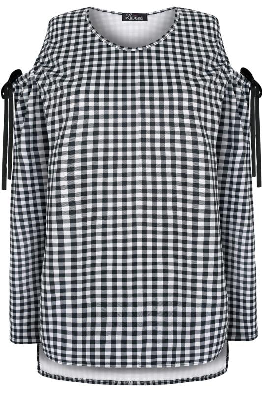 Haut en vichy noir et blanc LIMITED COLLECTION à épaules ouvertes avec