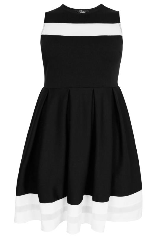 black white skater dress