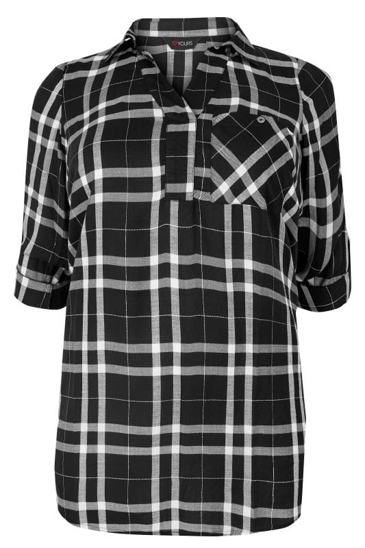 black and white check shirt ladies
