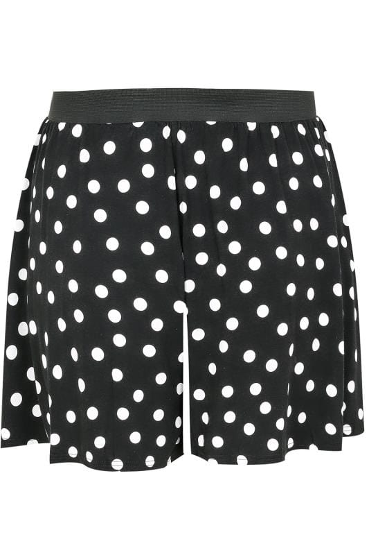 Black & White Polka Dot Flippy Short, Plus size 16 to 36