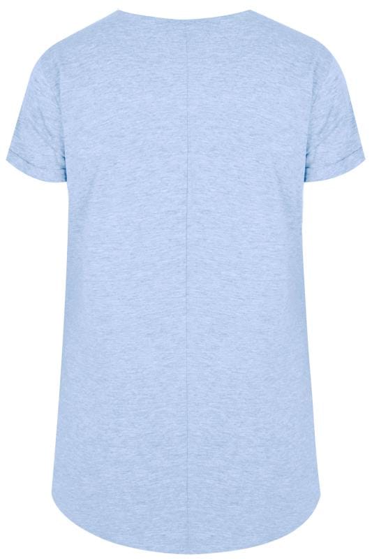 Download Plus Size Blue Marl Mock Pocket T-Shirt | Sizes 16 to 40 ...