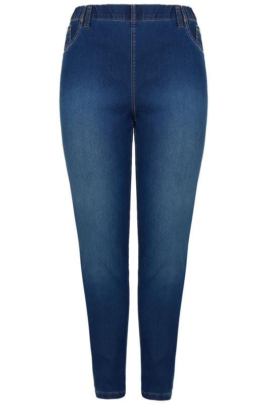 Blue Washed Ultimate Comfort Stretch Jeggings, Plus size