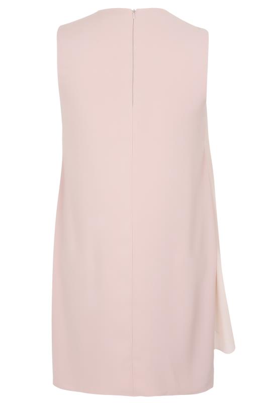 Blush Pink Layered Front Dress With Detachable Diamante Trim Plus Size 