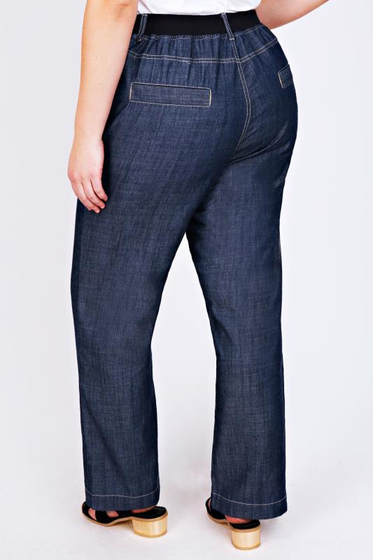 wide leg jeans dark blue