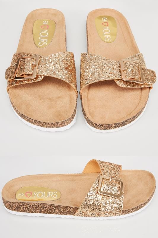 rose gold glitter cork sandals