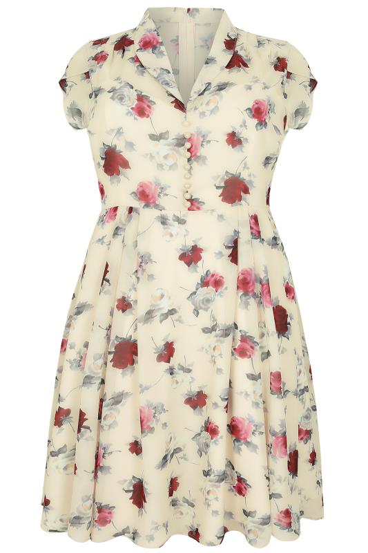 HELL BUNNY Magnolia & Red Rose Double Layered Leah Tea Dress plus size ...