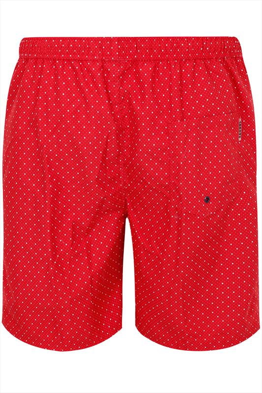 KANGOL Red & White Dotted Print Swim Short